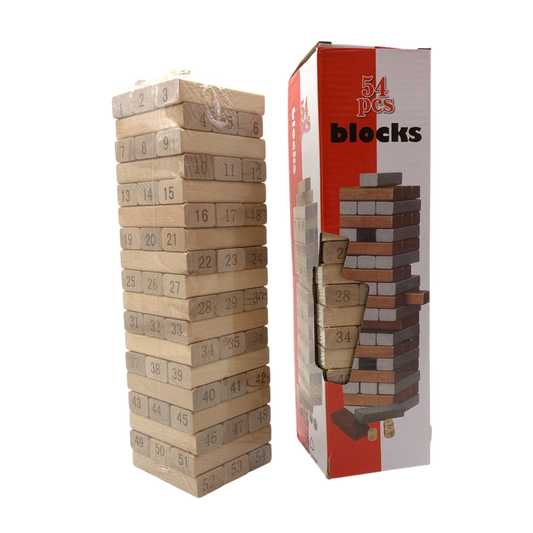 Jenga Block with number 54pcs