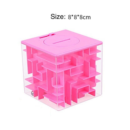 Labyrinth Cube Puzzle Maze Cube 8cm with Money Box