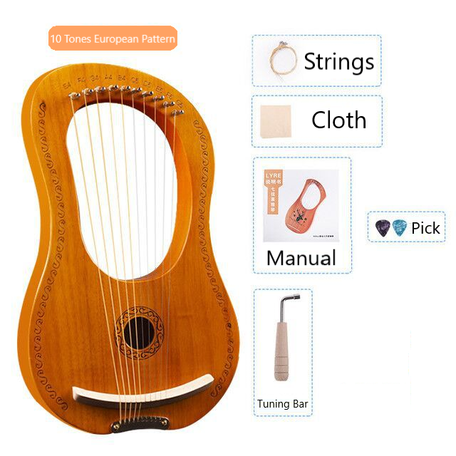 10 Tones Lyre European Pattern