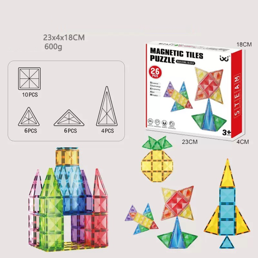 MAGNETIC TILES PUZZLE BUILDING BLOCK 26 PCS