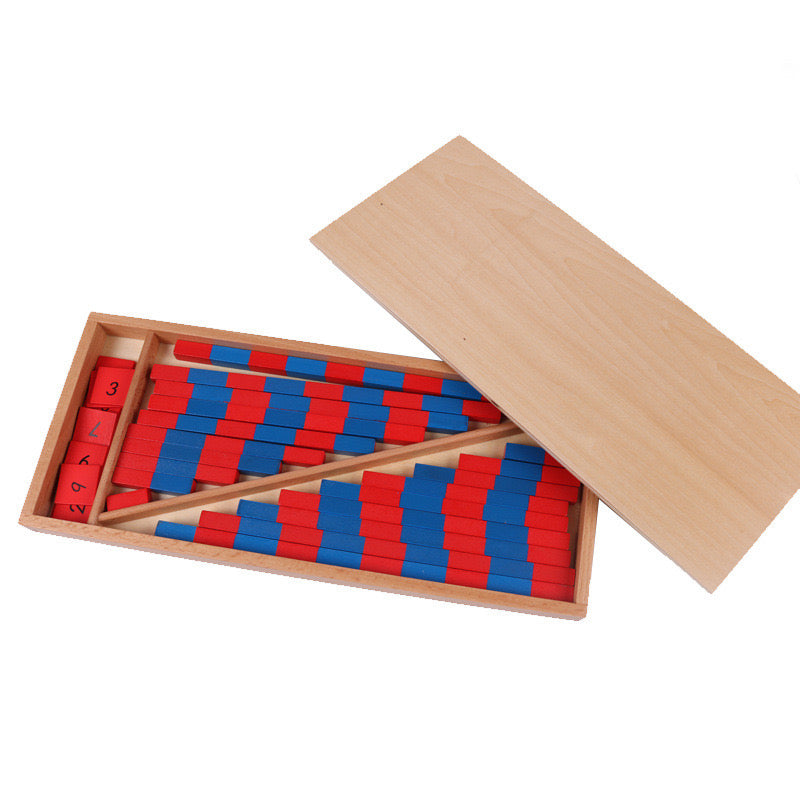 Montessori Count-to-ten Small Number Rods and Number Tiles wbox