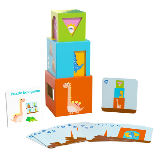 Montessori Dinosaur Stacking Box Logic Puzzle