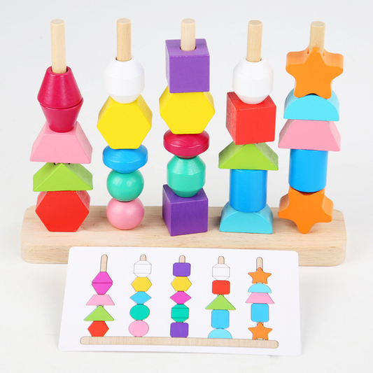 Montessori Wooden Beads Sequencing Play Set