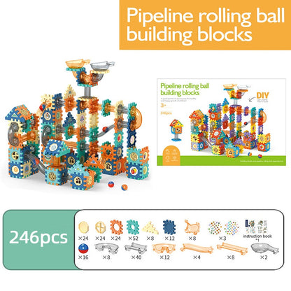 Pipeline rolling ball building blocks