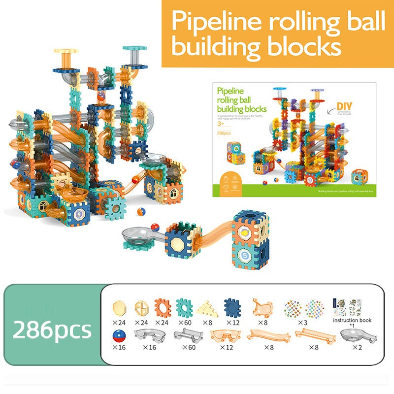 Pipeline rolling ball building blocks