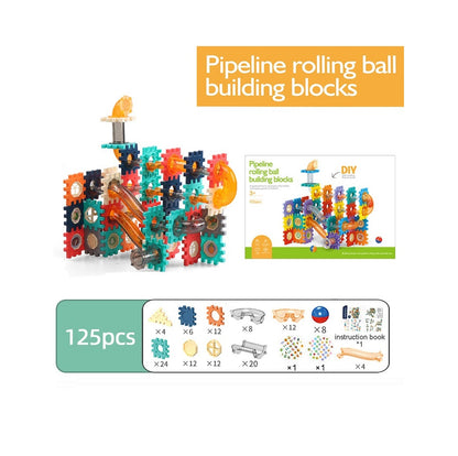 Pipeline rolling ball building blocks