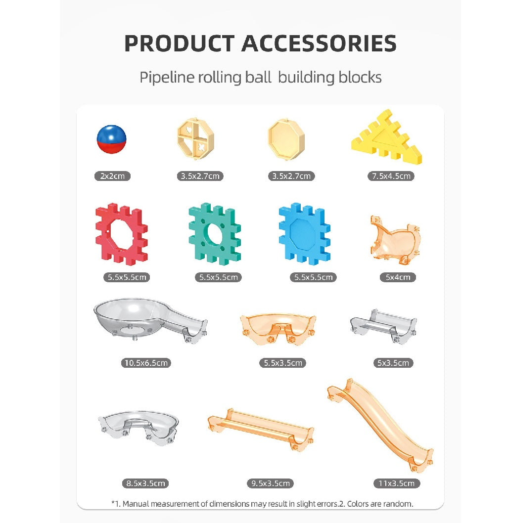 Pipeline rolling ball building blocks