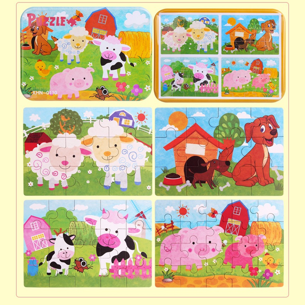 4in1 Puzzle Animals 9 Pieces to 20 Pieces – Boardgames and Puzzles