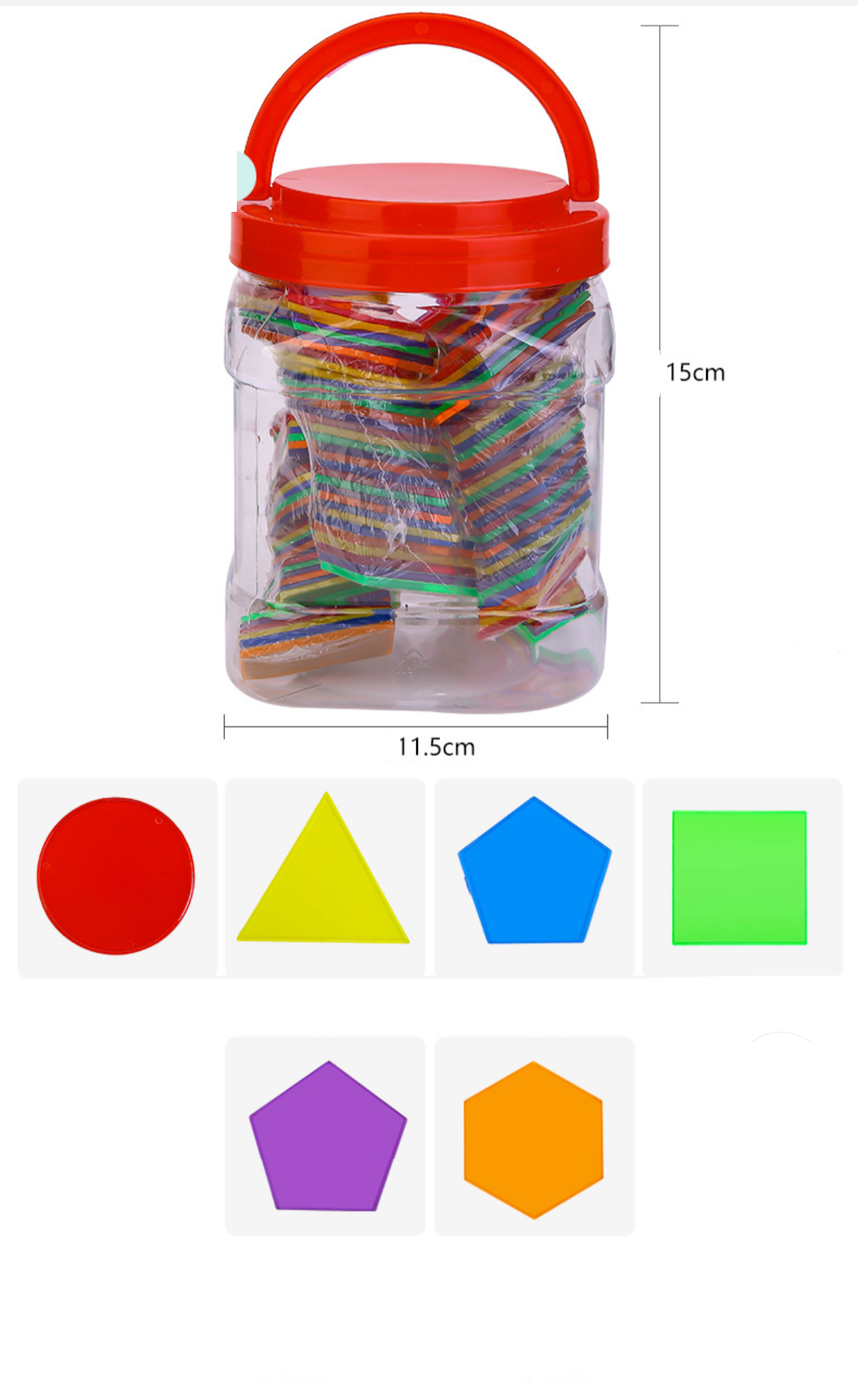 Translucent Geometric Puzzle Kids Toys Rainbow Blocks Montessori DIY