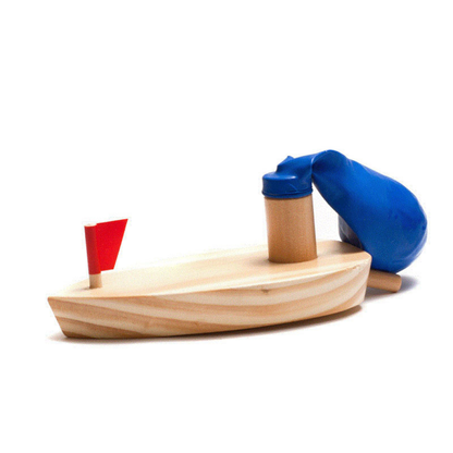 Wooden Balloon Powered Boat