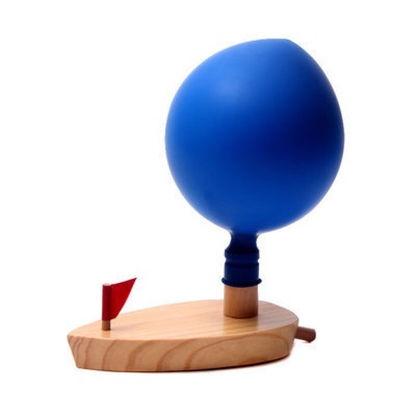 Wooden Balloon Powered Boat