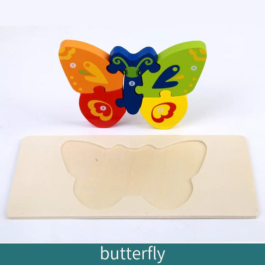 Wooden  Butterfly puzzle For Kid 5pcs