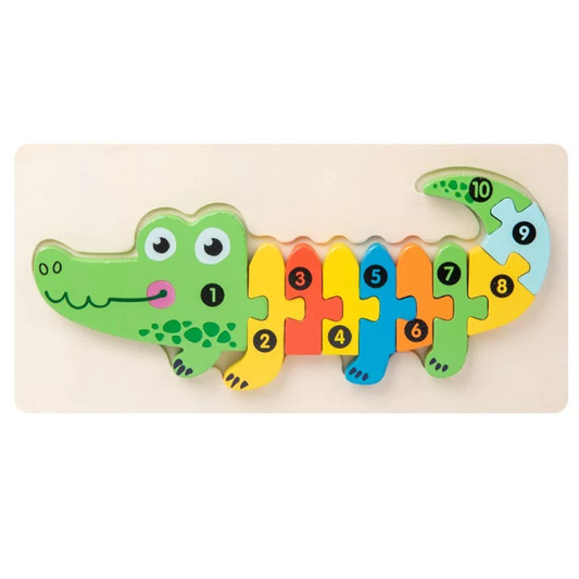 Wooden Crocodile Puzzle For Kid 10pcs