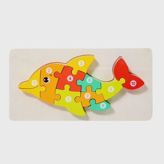 Wooden  Dolphin puzzle For Kid 10pcs