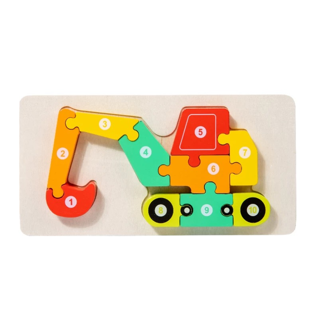 Wooden Excavator Puzzle For Kid 10pcs