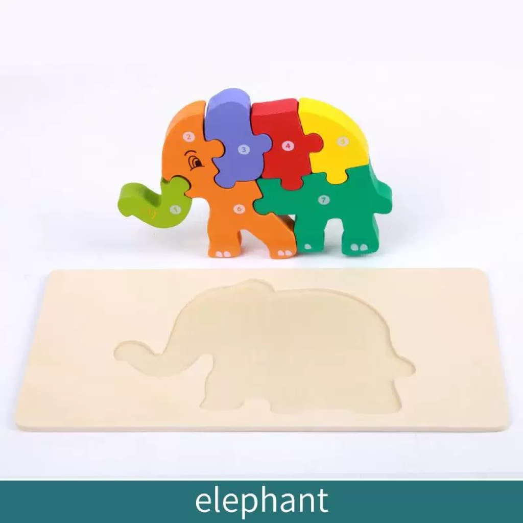 Wooden Elephant Puzzle For Kid 10pcs