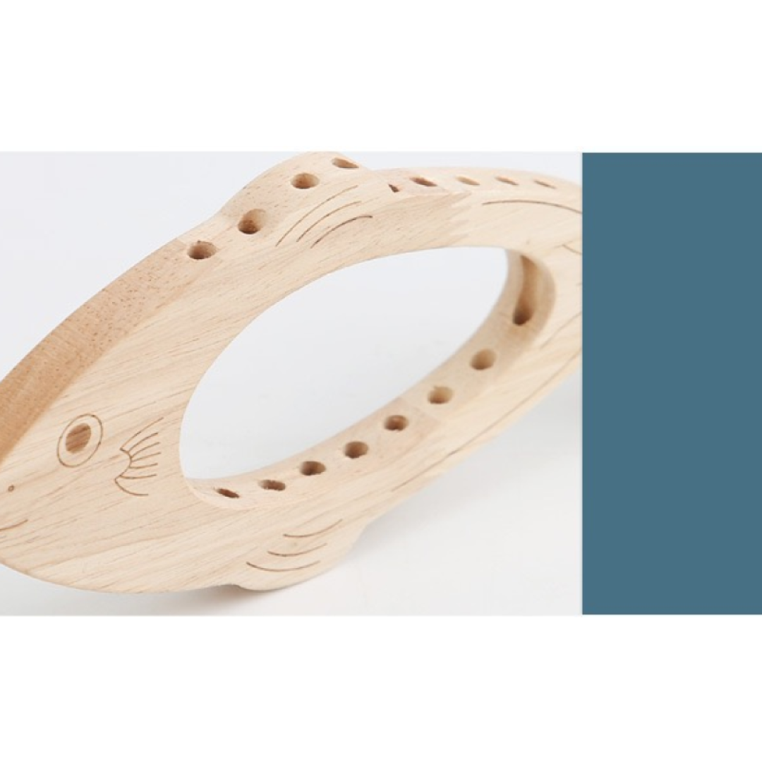 Wooden Fish Color Sorting Game