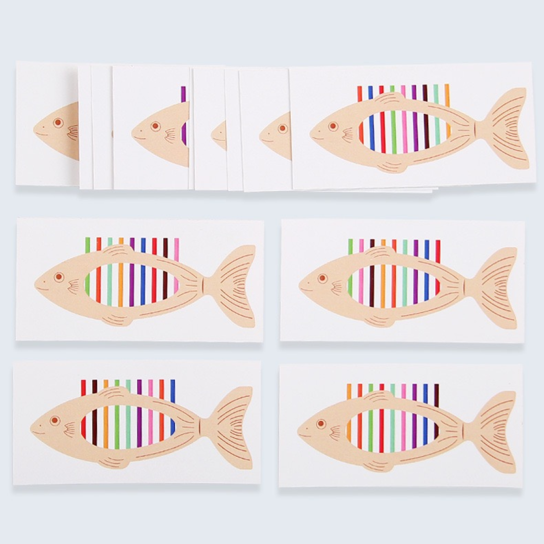 Wooden Fish Color Sorting Game