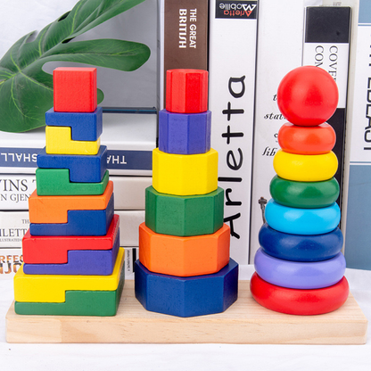 Wooden Geometric Stacking Puzzle