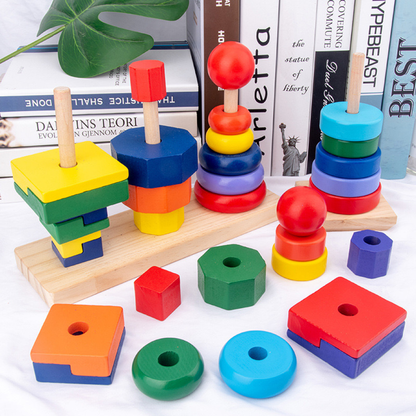 Wooden Geometric Stacking Puzzle