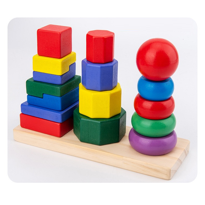 Wooden Geometric Stacking Puzzle