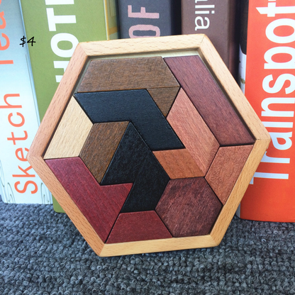 Wooden Hexagon Jigsaw Puzzles