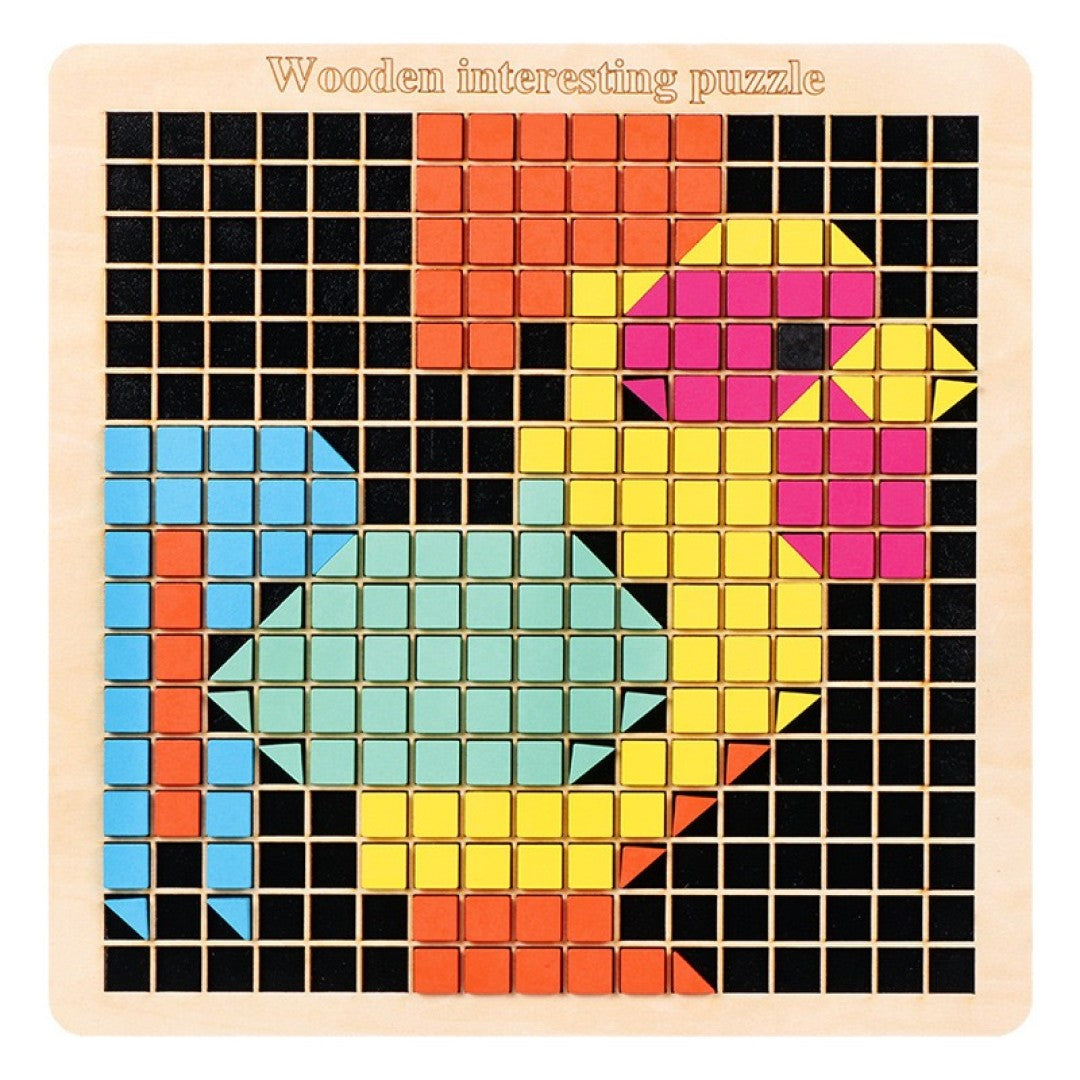 Wooden Mosaic Puzzle 370 pc Pixel Art Montessori Educational Learning Toys