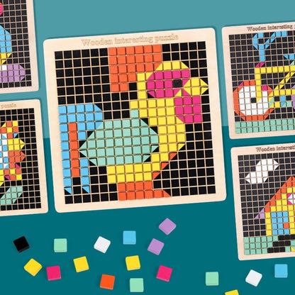 Wooden Mosaic Puzzle 370 pc Pixel Art Montessori Educational Learning Toys