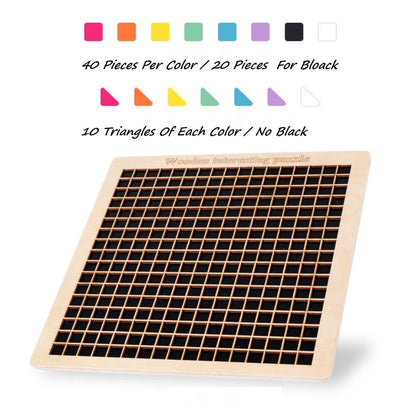 Wooden Mosaic Puzzle 370 pc Pixel Art Montessori Educational Learning Toys