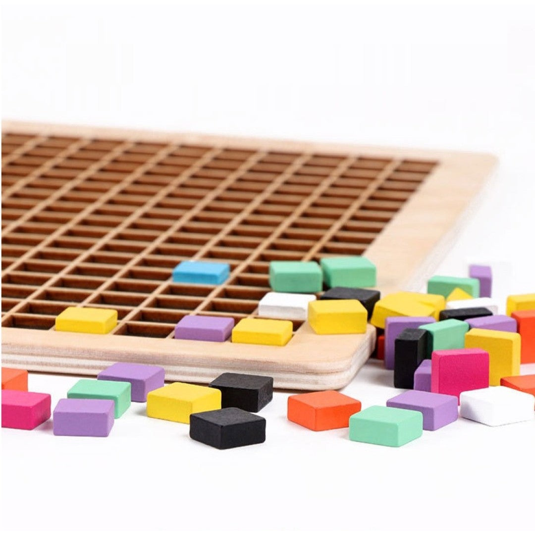 Wooden Mosaic Puzzle 370 pc Pixel Art Montessori Educational Learning Toys