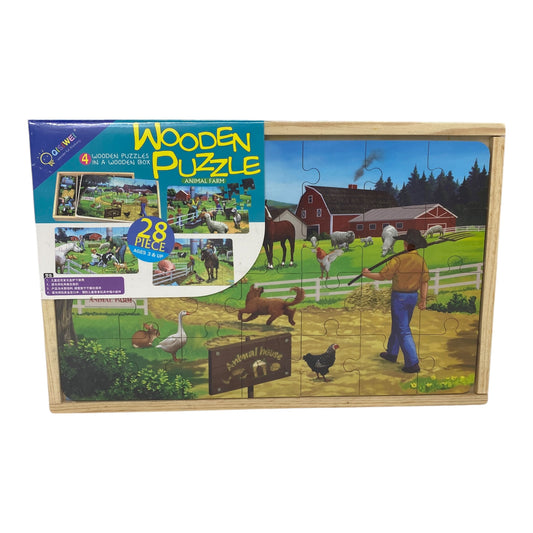 4in1 Wooden Puzzle Animal Farm 28 Pieces