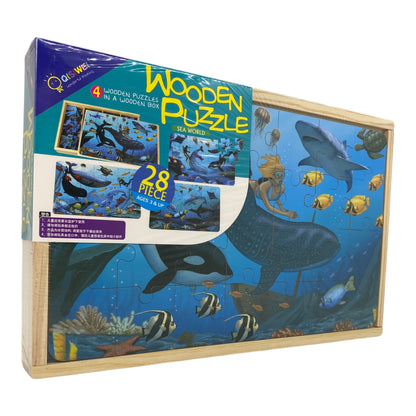 4in1 Wooden Puzzle Sea World 28 Pieces