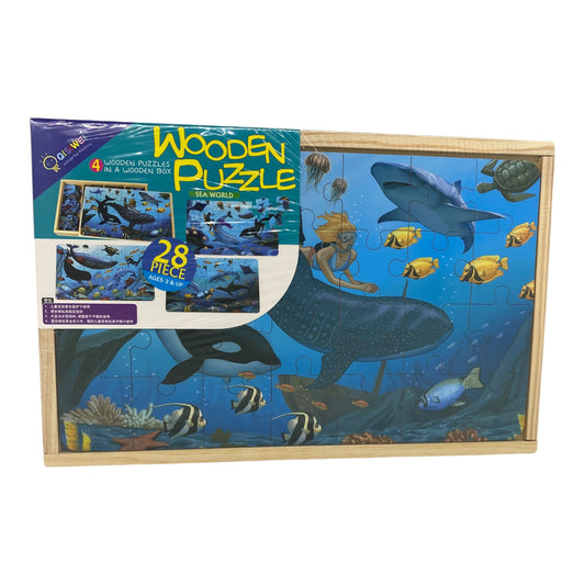 4in1 Wooden Puzzle Sea World 28 Pieces