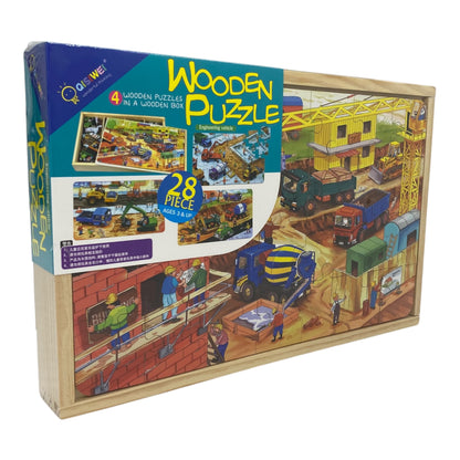 4in1 Wooden Puzzle Construction 28 Pieces