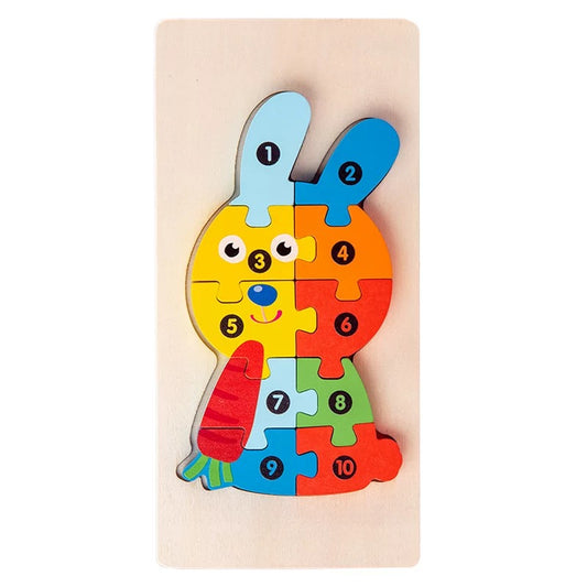 Wooden Rabbit Puzzle For Kid 10pcs