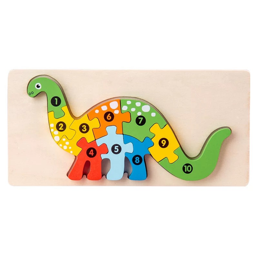 Wooden Sauropod Puzzle For Kid 10pcs