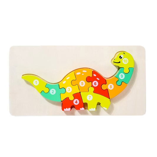 Wooden  Sauropod puzzle For Kid 10pcs