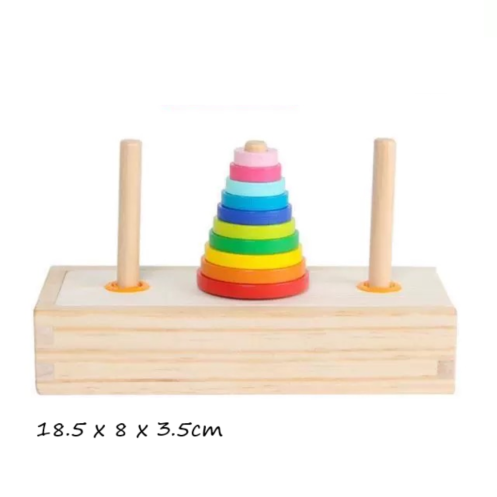 Stack Rings Puzzle Wooden Ring Stacker – Boardgames and Puzzles