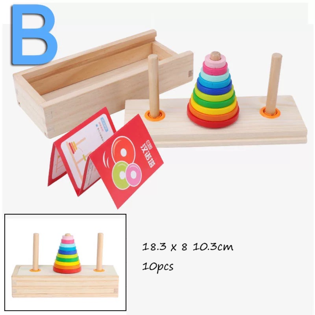 Stack Rings Puzzle Wooden Ring Stacker – Boardgames and Puzzles