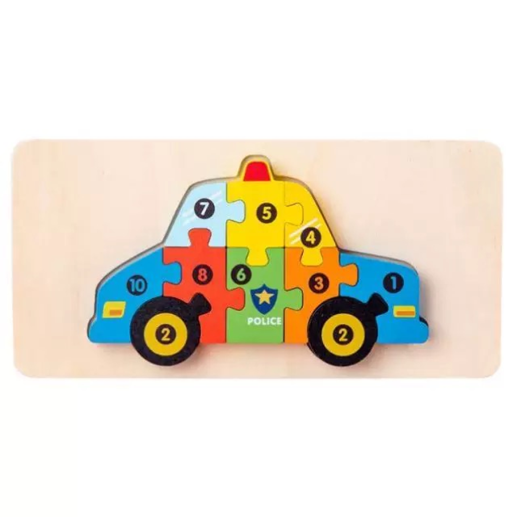 Wooden Car Puzzle For Kid 10pcs