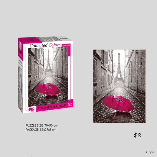 Pink Umbrella in Paris 1000pcs