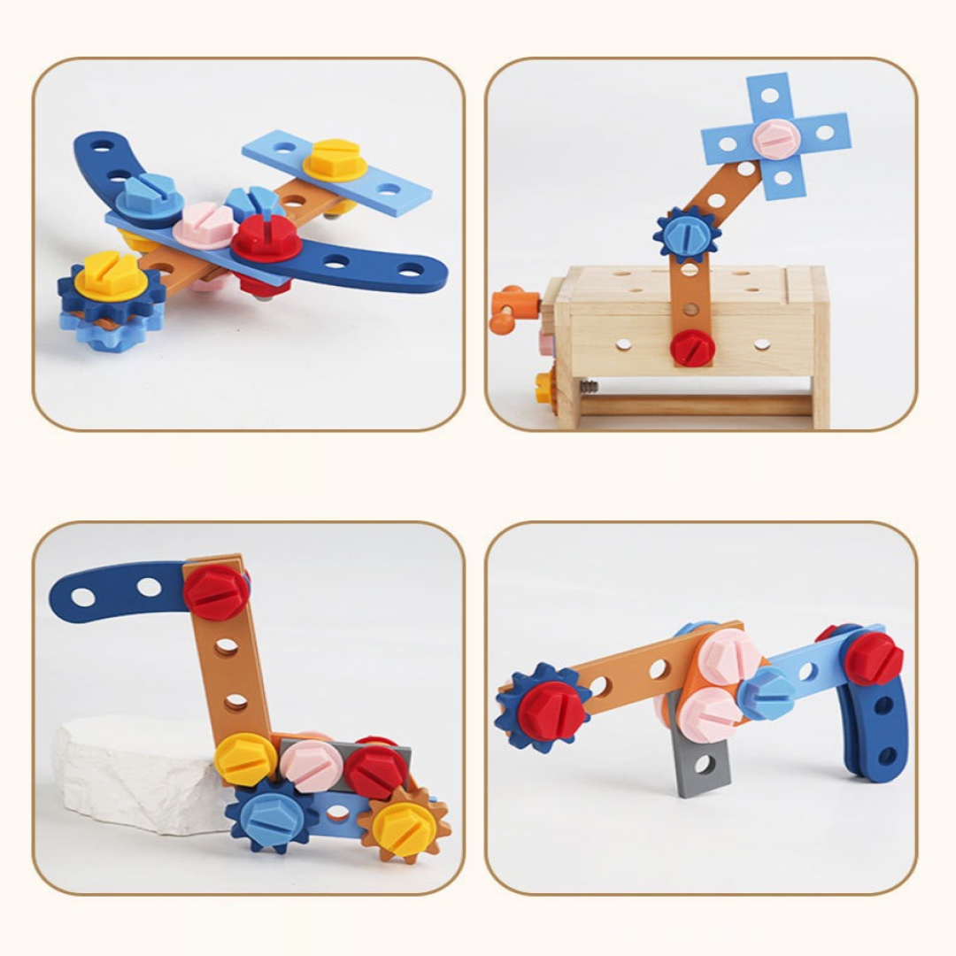children’s wooden toy toolbox