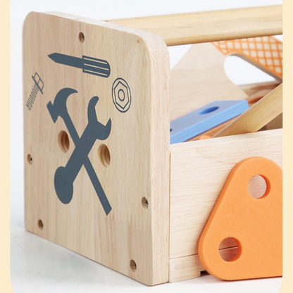 children’s wooden toy toolbox