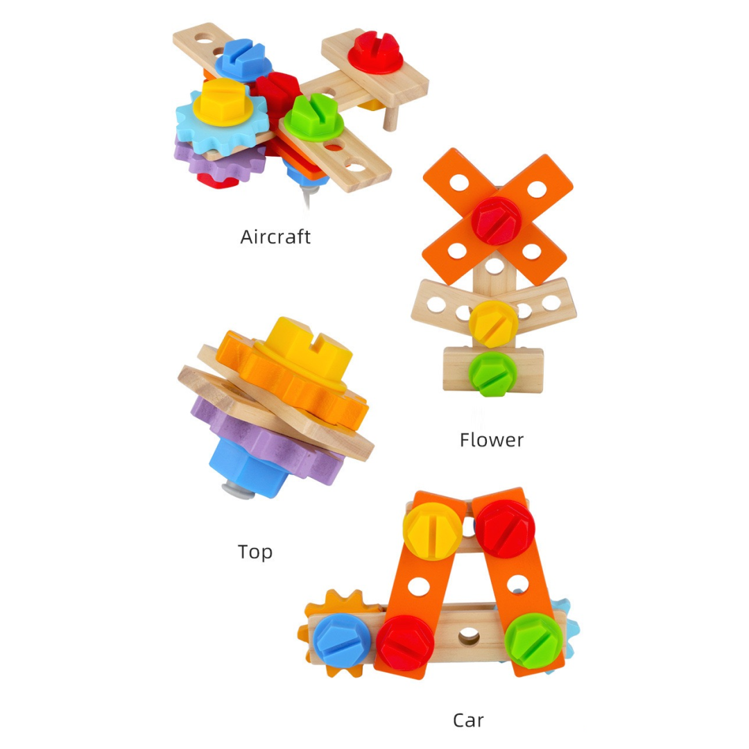 children’s wooden toy toolbox