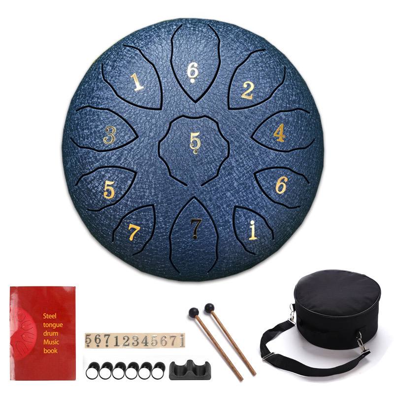 Steel Tongue Drum 11 Tones 20.3cm Blue