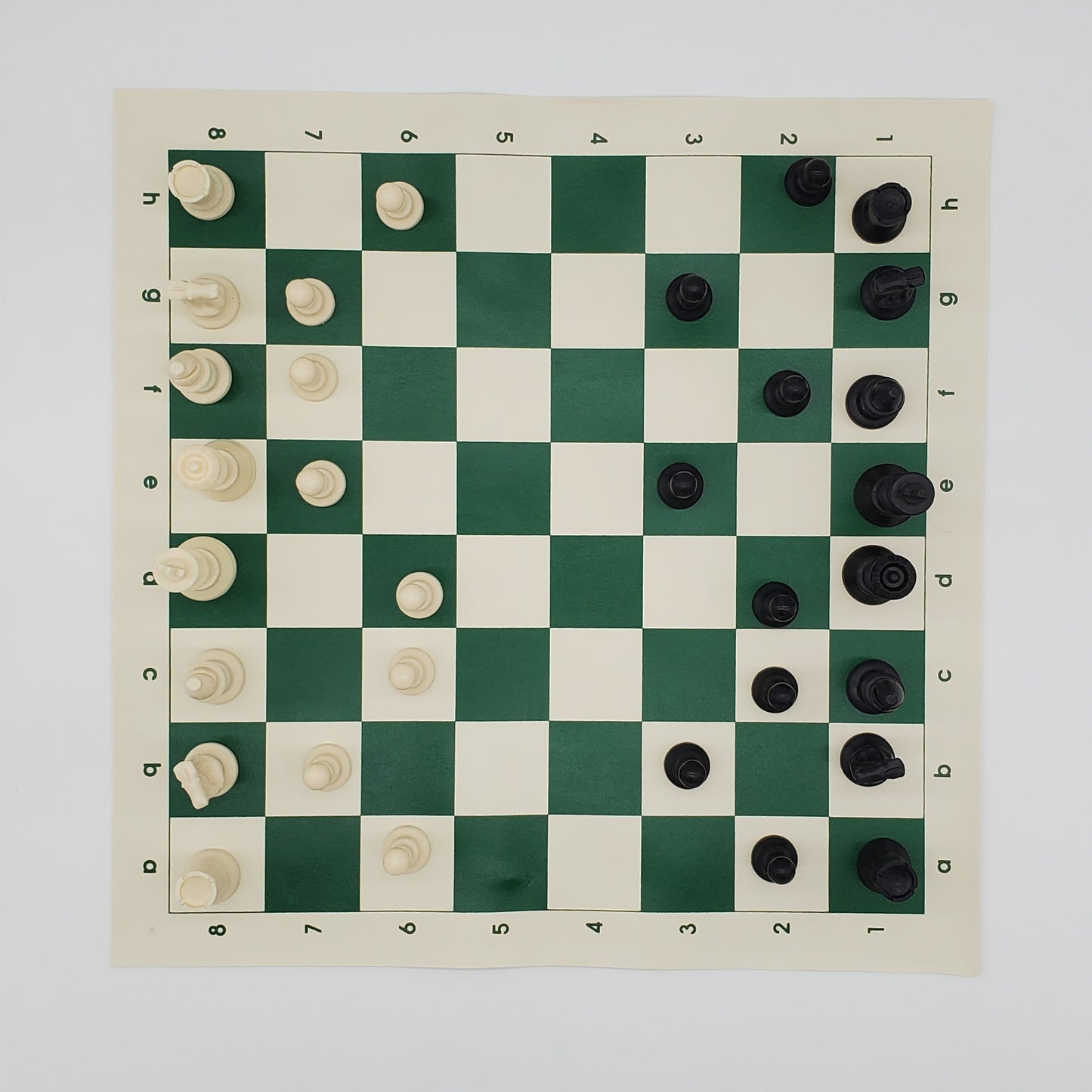 Chess with rollable mat