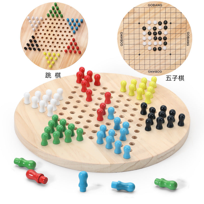 Chinese Checker and Gobang with Wooden Board