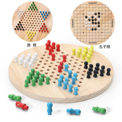 Chinese Checker and Gobang with Wooden Board