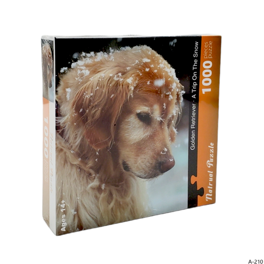 Gloden Retriever Dog- A Trip On The Snow Puzzle 1000 Pieces