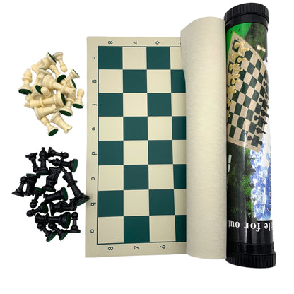 Chess with rollable mat